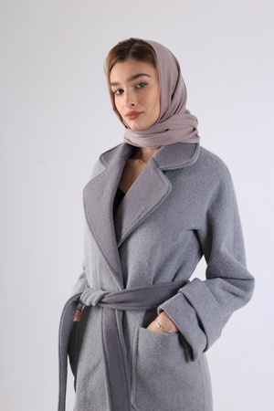 Women's coat of a loose cut, combined. # 48 combo