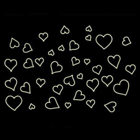 Наклейка светонакопительная "Сердечки"