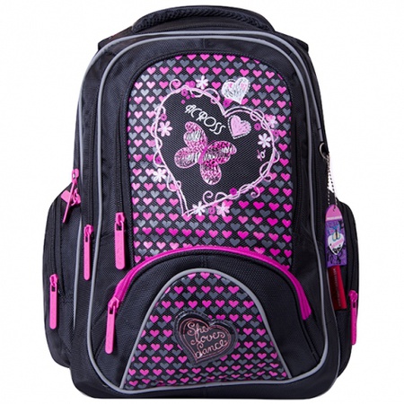 Рюкзак KB1520 Цвет: черно-розовый «сердце»