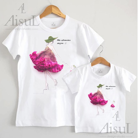 футболки женские, детские с принтом и без