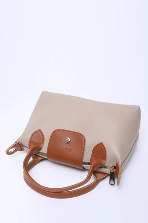 Suni Deri Tek Bölmeli Çift Askılı El  Kol Ve Çapraz Omuz Çantası