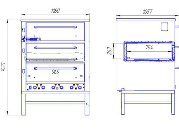 Хлебопекарная ярусная печь ХПЭ-500