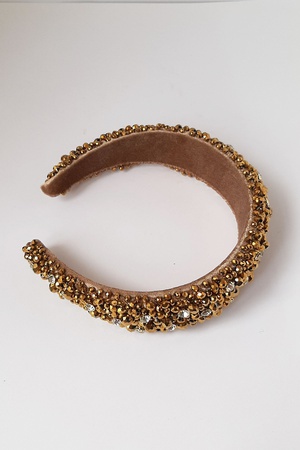 Бижутерия Кристалл ручной работы Блестящий Бисер Золотой Цвет Бархат Толстая Корона