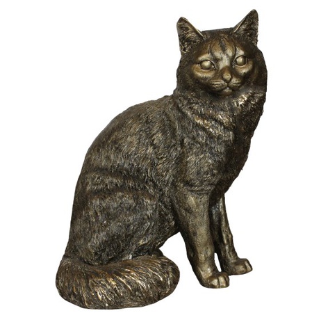 Oturan bir kedi heykelciği