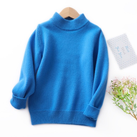 Full woolen sweater for boys and girls with thick round neck knitted underlining short style sweaters