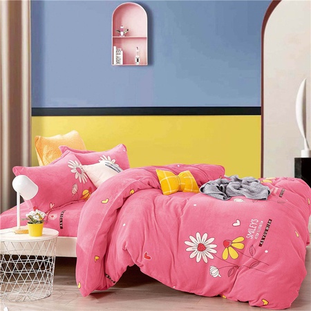 2.5m genişliğinde süper yumuşak süt pazen baskılı yatak takımı kumaşı kaşmir pamuk