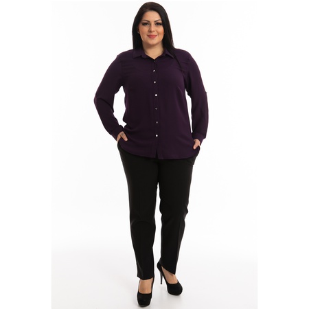 Büyük Beden Klasik Krep Gömlek