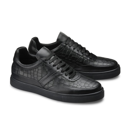 Black sneakers with crocodile print