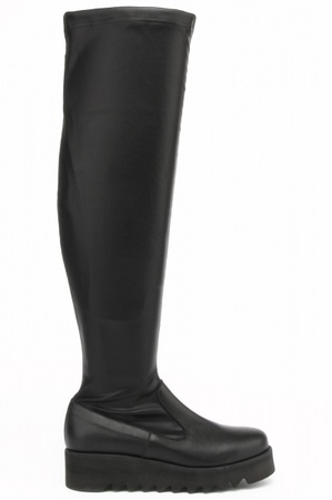 Schwarze Overknee-Stiefel s205