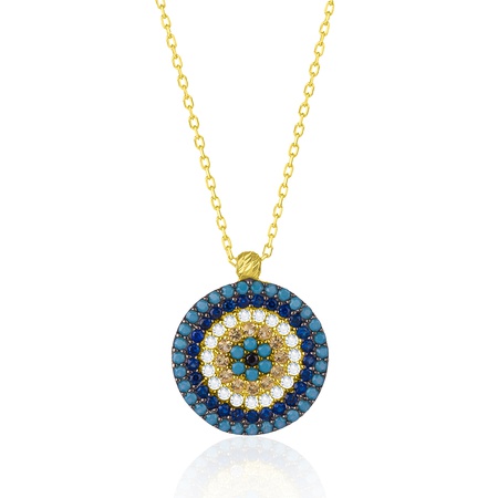 Even & Pétra 14 Ayar Altın Taşlı Nazar Boncuk Kolye