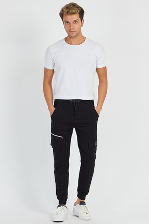 Fermuar ve kapak detaylı eşofman altı