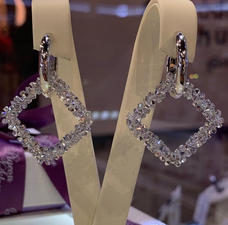 Серьги из натуральных кристаллов Swarovski