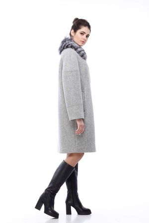 Зимнее пальто Доменика с утеплителем, шерсть Италия