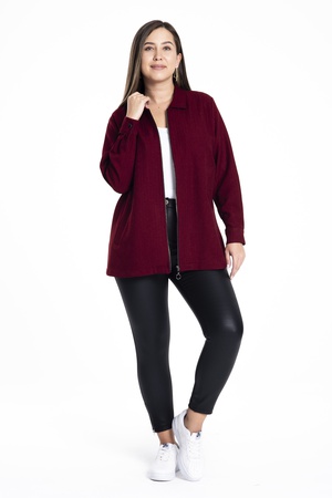 Büyük Beden Fermuarlı Spor Ceket