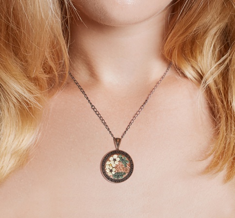 Giftome El Yapımı Doğal Taş Mozaik Kolye