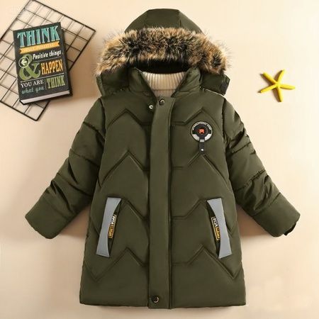 秋冬儿童外套抓绒内衬防水面料保暖棉服