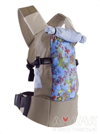 Слинг-рюкзак Легкий, жар-птица на голубом