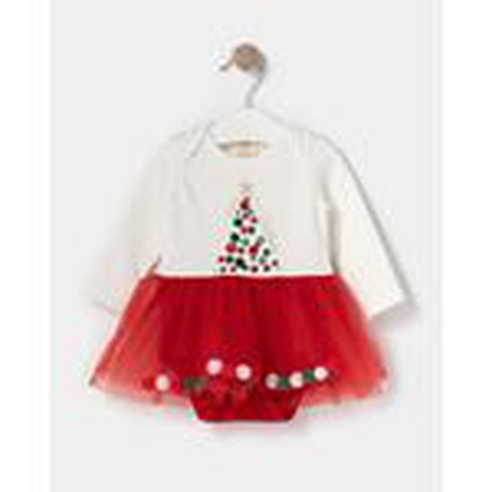 Toptan Kız Bebek Noel Elbise 6-18M