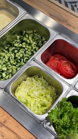 Soğutmalı salata barı, içerik ekranı