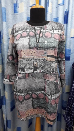 Туники с 50 по 60 размер. Ткань меланж.