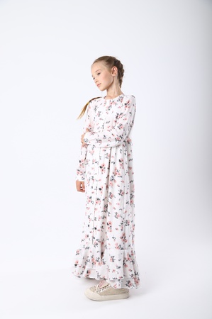 Viskon satenden kızlar için yazlık elbise (11)