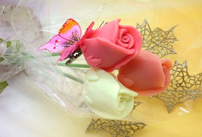 Мыло Цветы Розочка на стебле