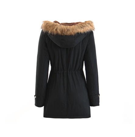 Новый Модный Плюс Размер 16 Цветов Толстые Пиджаки Твердый Меховой Воротник Зимние Парки Женские Пальто