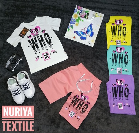 Kız çocukları için tişört şortları