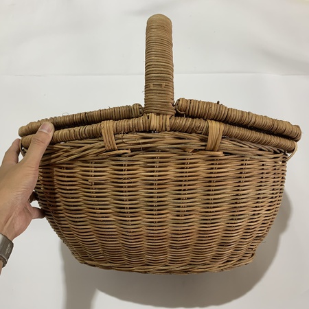 Katlanabilir Katlanabilir Rattan Depolama Sepeti, Hasır Piknik Su Sümbülü Çamaşır Sepeti, Bambu Vietnam