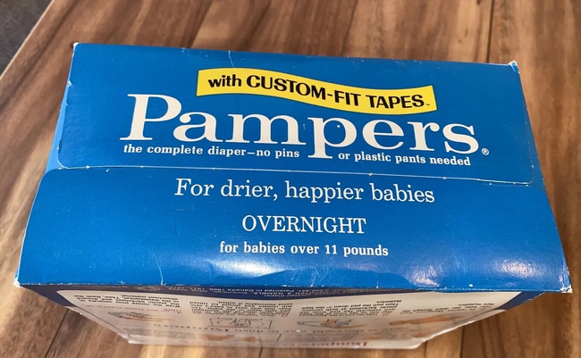 老式帮宝适 Overnight 1974 蓝盒婴儿尿布