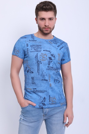 MODELL 2088 VOLLSTÄNDIG BEDRUCKTES GEWASCHENES 30/1-ANZUG HERREN-T-SHIRT