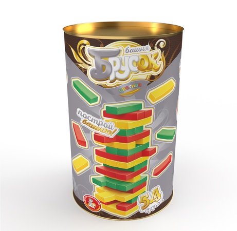 Игра для детей и взрослых «Брусок» цветная (тубус)