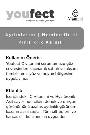 Youfect C Vitamini + Hyallüronik Asit Cilt Serumu