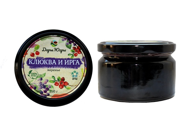 Варенье ассорти (клюква, ирга) из Сибири (ХМАО-ЮГРА) 250 гр