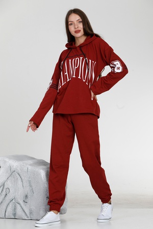 Женские спортивные костюмы - Удобная одежда - С капюшоном - 100 % хлопок