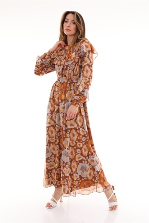 Женское летнее шифоновое платье с цветочным узором - Hijab Clothing