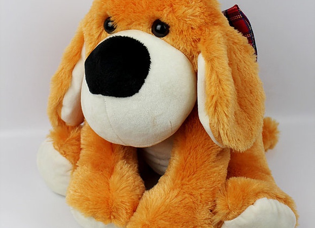 Игрушка мягконабивная Собачка с бантом 37/50см