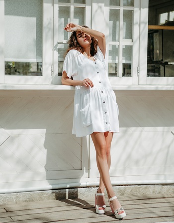 Летнее платье из полированного штапеля