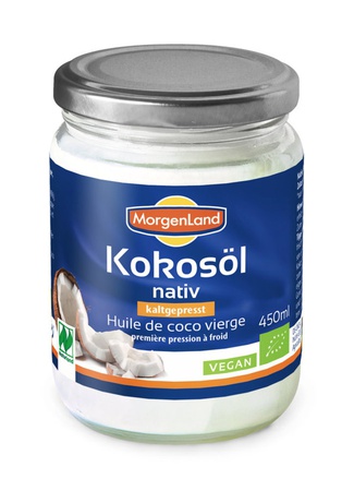 Масло кокосовое нерафинированное органическое холодного отжима (virgin) MorgenLand 450 мл