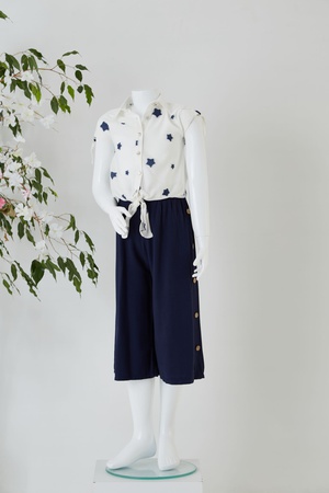 Bağcıklı Bluz / Bermuda Kız Çocuk Kapri