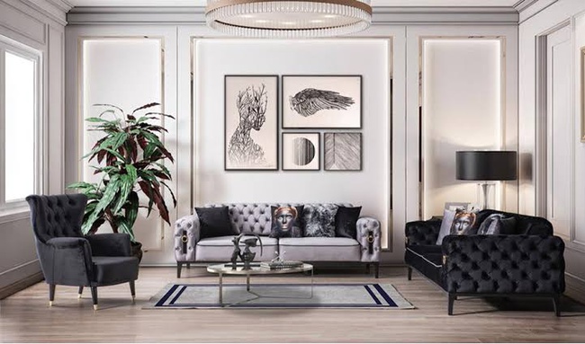 Modern chester sofa set. 3+3+1