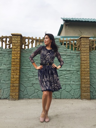 Красивое Платье, Молодежное, Корейский стиль, Повседневное. (42-44)