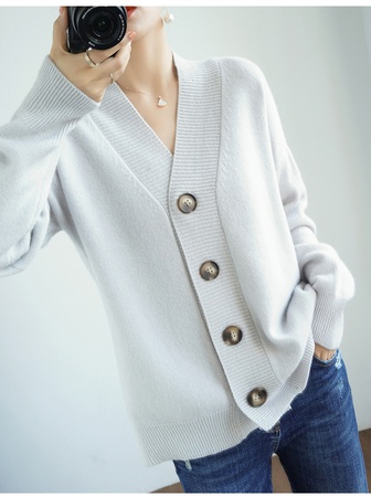 Кардиган с v-образным вырезом, новинка 2021 года, свитер, пальто, однотонный свитер, пальто с открытыми плечами