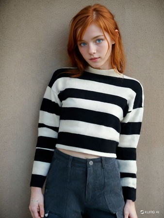 Striped Knitted Sweater for Women