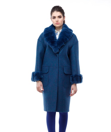 Зимнее пальто Монро с утеплителем, шерсть Италия