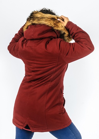 Парка джинсовая на овчине с мехом