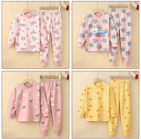 Комплект нижнего белья с героями мультфильмов, новые пижамы для больших детей из чистого хлопка, длинная детская одежда для подростков