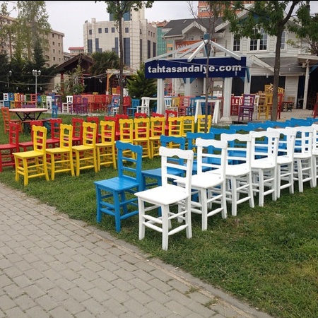 rustik country style table and chairs/ folding plywood chairs