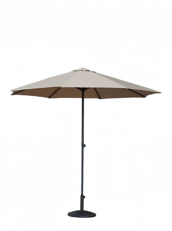 Central Pole Beach Umbrella – 2.7m German Woven Fabric, Rotating Lift – OEM Wholesale