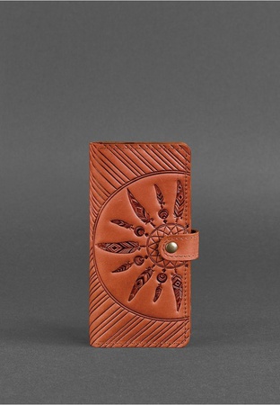 Кожаное женское коралловое портмоне 7.0 Инди